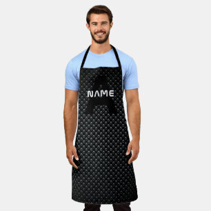 Personalisierter Monogramm Name Schwarz-Weiß-Textu Schürze