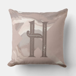 Personalisierter monogramm-neutraler Swirl Kissen