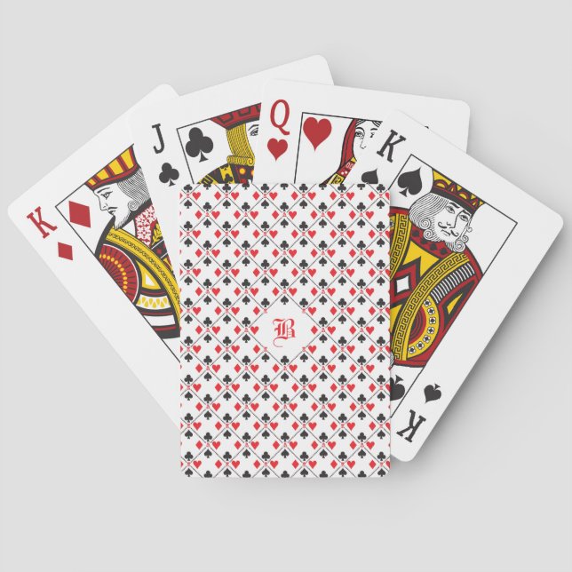 Personalisierter Monogramm-Poker Kartenspielen Anz Spielkarten (Rückseite)