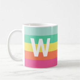 Personalisierter Monogramm-Rainbow-Sherbet-Farbblo Kaffeetasse