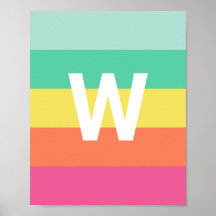 Personalisierter Monogramm-Rainbow-Sherbet-Farbblo