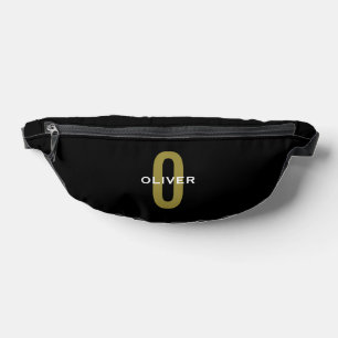 Personalisierter Monogramm Schwarzer Goldname Bauchtasche