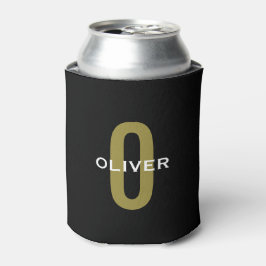 Personalisierter Monogramm Schwarzer Goldname Dosenkühler