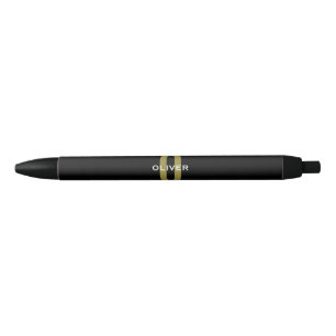 Personalisierter Monogramm Schwarzer Goldname Kugelschreiber