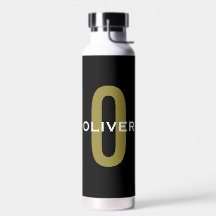 Personalisierter Monogramm Schwarzer Goldname