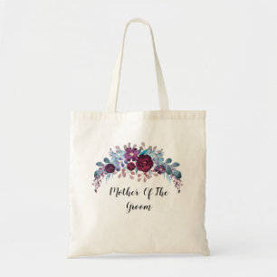 Personalisierter Monogramm-Text Wasserfarbe-Blume  Tragetasche