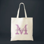 Personalisierter Monogramm Totbeutel | Lavendel li Tragetasche<br><div class="desc">Personalisierter Name Monogramm Totbeutel | Lavendel lila / lila Farbe. Elegantes Logo-Design mit mit Monogramm Buchstaben-Initialen. Niedliche Vintage Geschenkidee für Braut,  Blume Mädchen,  Trauzeugin und Brautmädchen bei Hochzeiten.</div>