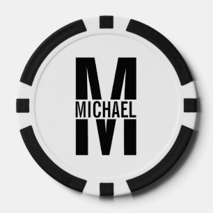 Personalisierter Monogramm- und Name-Schlüsselanhä Pokerchips
