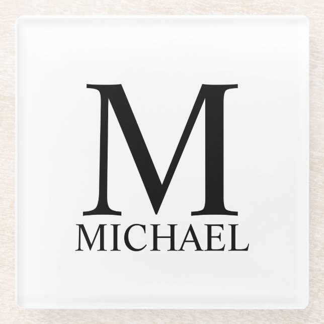 Personalisierter Monogramm-Untersetzer und Name Glasuntersetzer (Vorderseite)