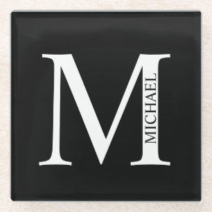 Personalisierter Monogramm-Untersetzer und Name Glasuntersetzer