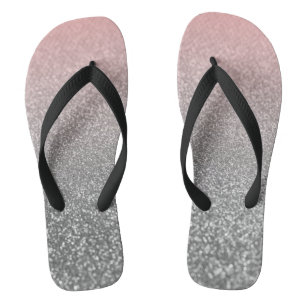 Personalisierter monogramm Vintager Glitzer glänzt Flip Flops