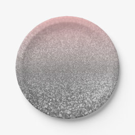 Personalisierter monogramm Vintager Glitzer glänzt Pappteller