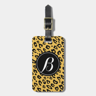 Personalisierter Monogrammleoparddruck-Gepäckumbau Gepäckanhänger