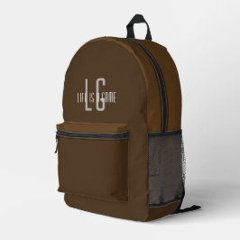 Personalisierter Monogrammname Elegant Simple Brow Bedruckter Rucksack