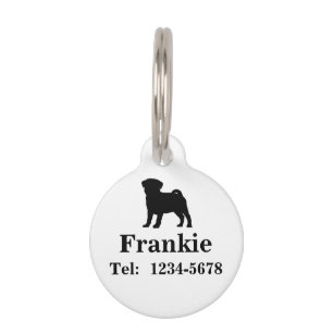 Personalisierter Mops-Hundehaustier-Umbau Haustiermarke