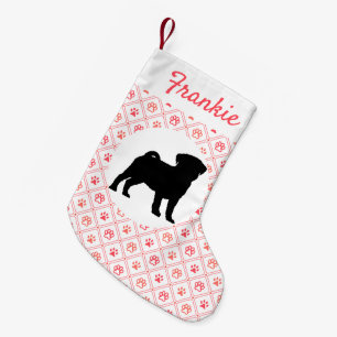 Personalisierter Mops-rotes Kleiner Weihnachtsstrumpf