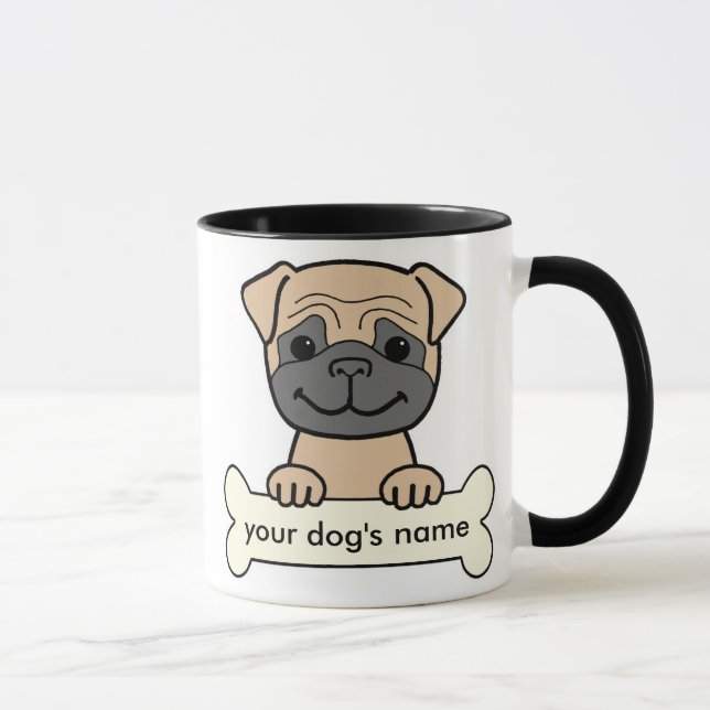 Personalisierter Mops Tasse (Rechts)