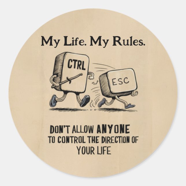 Personalisierter Motivierend Funny Tech-Sticker Runder Aufkleber (Vorderseite)
