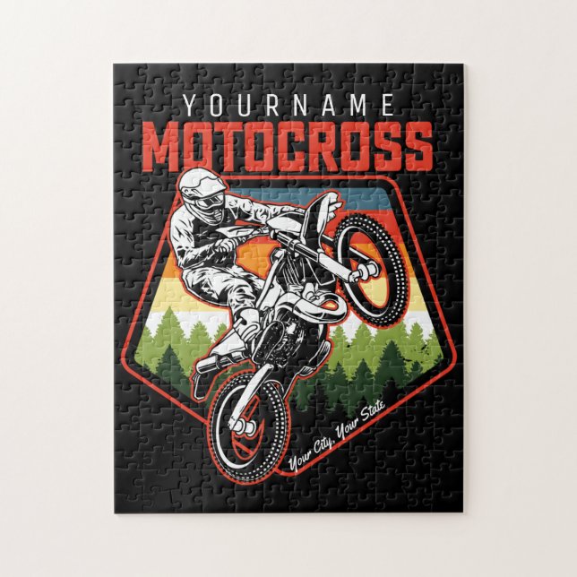 Personalisierter Motocross Racing Dirt Bike Trail (Vertikal)