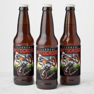Personalisierter Motocross Racing Dirt Bike Trail Bierflaschenetikett