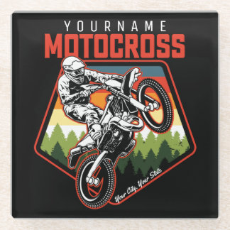 Personalisierter Motocross Racing Dirt Bike Trail Glasuntersetzer