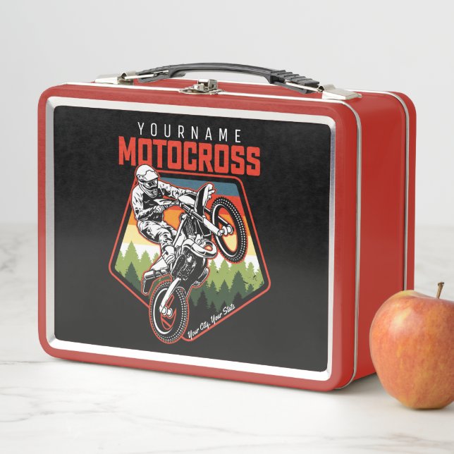 Personalisierter Motocross Racing Dirt Bike Trail Metall Brotdose (Beispiel)