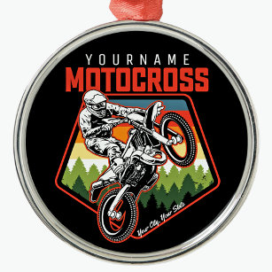 Personalisierter Motocross Racing Dirt Bike Trail Ornament Aus Metall