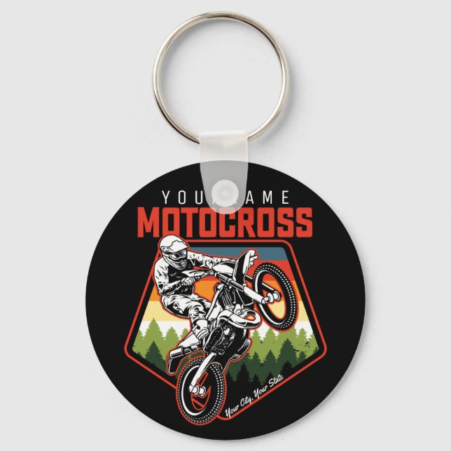 Personalisierter Motocross Racing Dirt Bike Trail Schlüsselanhänger (Vorderseite)