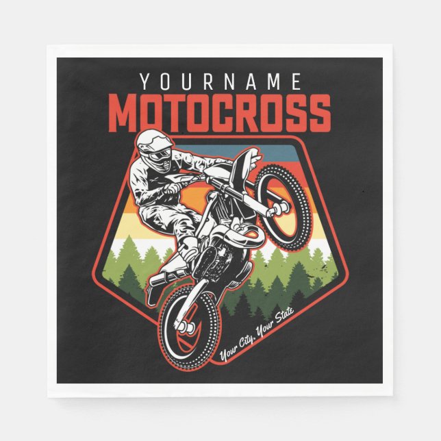 Personalisierter Motocross Racing Dirt Bike Trail Serviette (Vorderseite)