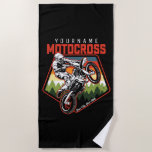 Personalisierter Motocross Racing Dirt Bike Trail Strandtuch<br><div class="desc">Individuelle Name Dirt Bike Rider Motocross Racing Moto Racer Motorrad Geschenke - Wählen Sie Farbe und anpassen mit Ihrem Namen oder benutzerdefinierten Text!</div>