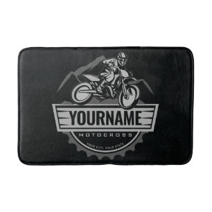 Personalisierter Motocross Rider Dirt Bike Racing Badematte