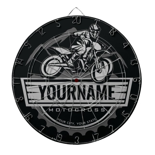 Personalisierter Motocross Rider Dirt Bike Racing Dartscheibe (vorne)