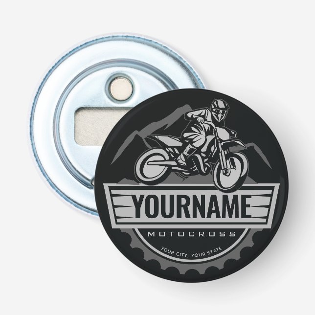 Personalisierter Motocross Rider Dirt Bike Racing Flaschenöffner (Vorderseite)