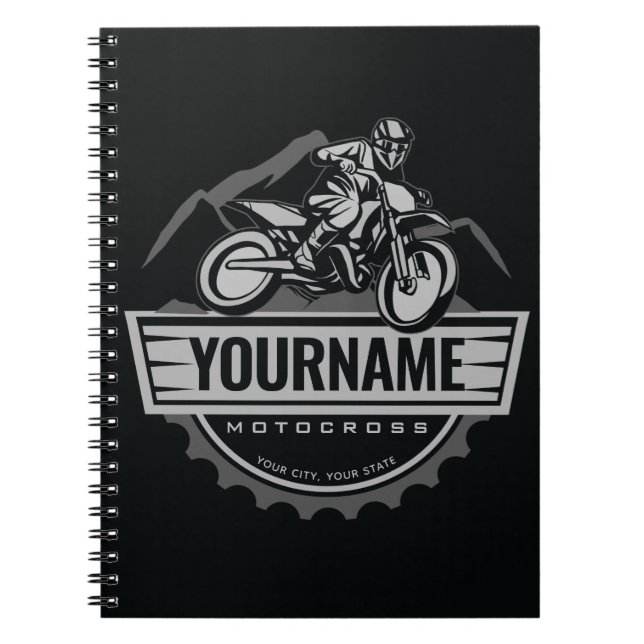Personalisierter Motocross Rider Dirt Bike Racing Notizblock (Vorderseite)