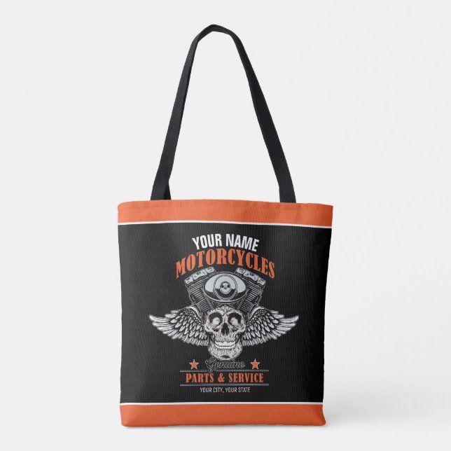 Personalisierter Motorradladen Tasche (Rückseite)