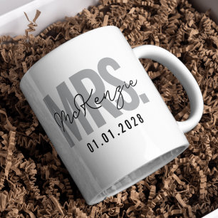 Personalisierter Mr & Mrs Tassengeschenk für Paare Kaffeetasse
