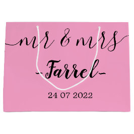 Personalisierter Mr. & Mrs. Wedding Day Große Gesc Große Geschenktüte