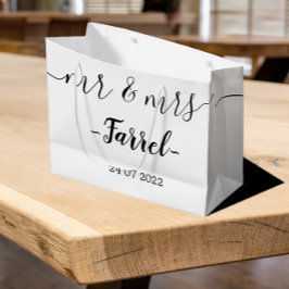 Personalisierter Mr. & Mrs. Wedding Day Große Gesc Große Geschenktüte