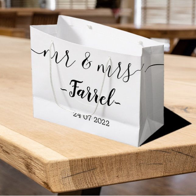 Personalisierter Mr. & Mrs. Wedding Day Große Gesc Große Geschenktüte (Von Creator hochgeladen)