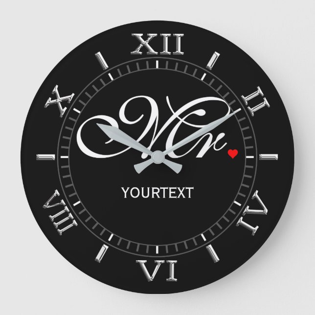 Personalisierter Mr. on a Große Wanduhr (Vorderseite)