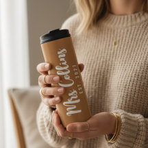 Personalisierter Mr und Mrs Tumbler Geschenk für E