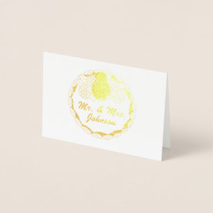 Personalisierter Mr. und Mrs. Wedding Cake Bride G Folienkarte