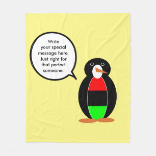 Personalisierter Ms-Pinguin spricht über die afrik Fleecedecke