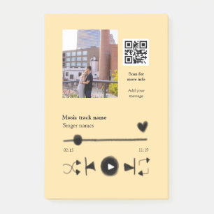 Personalisierter Musikplayer für Paare, Liebe, QR- Post-it Klebezettel
