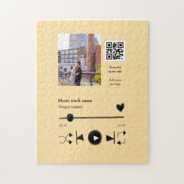 Personalisierter Musikplayer Liebespaar QR-Code Te (Vertikal)