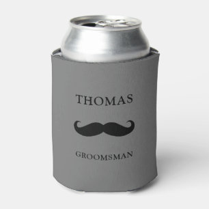 personalisierter Mustache-Trauzeuge Dosenkühler