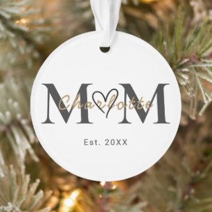 Personalisierter Muttername Est-Jahr Weihnachtssch Ornament