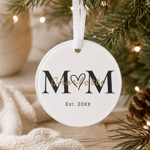 Personalisierter Muttername Est-Jahr Weihnachtssch Ornament