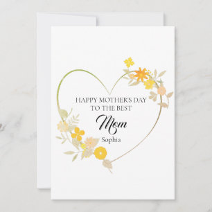 Personalisierter Muttername Muttertag Florales Her Karte