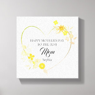Personalisierter Muttername Muttertag Florales Her Leinwanddruck